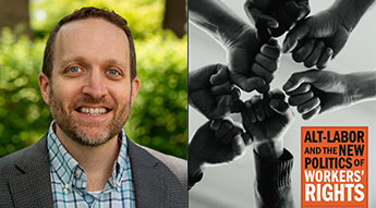 image of Northwestern professor Daniel Galvin and image of book