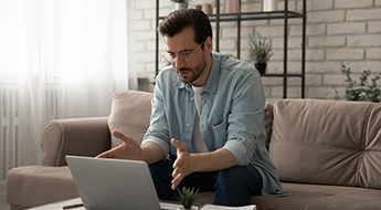 image of man on video call